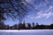 snow and church