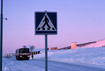 snowy bus stop